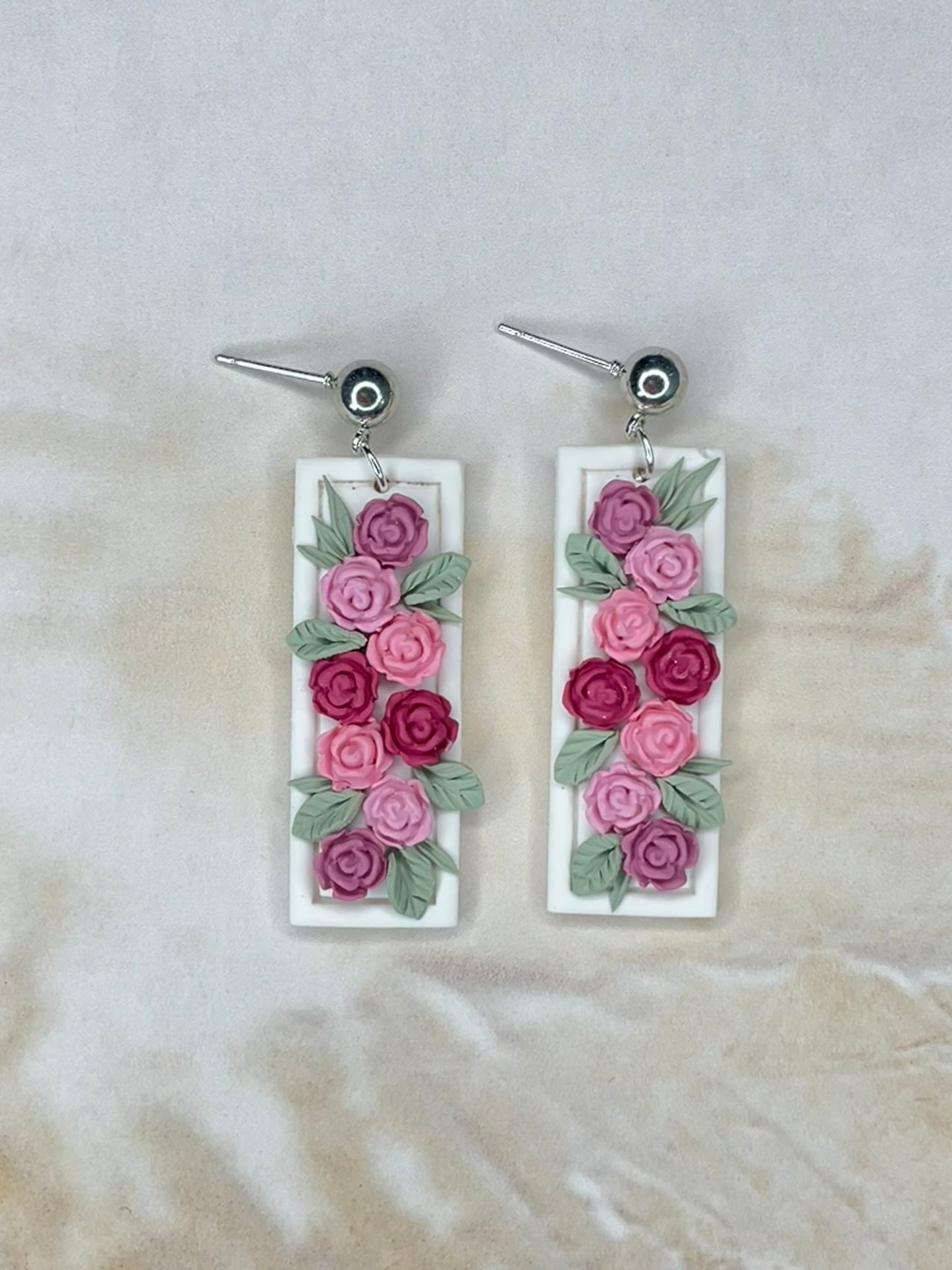 Blushing Pink Floral Dangles