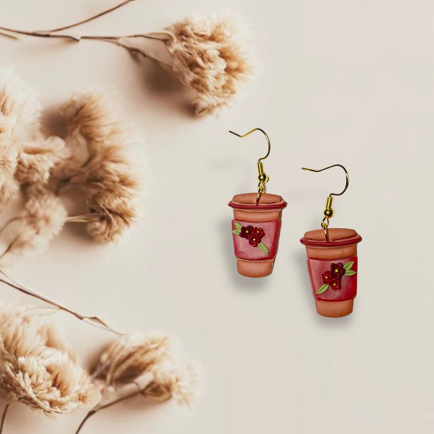 Coffee Cup - Red Flowers