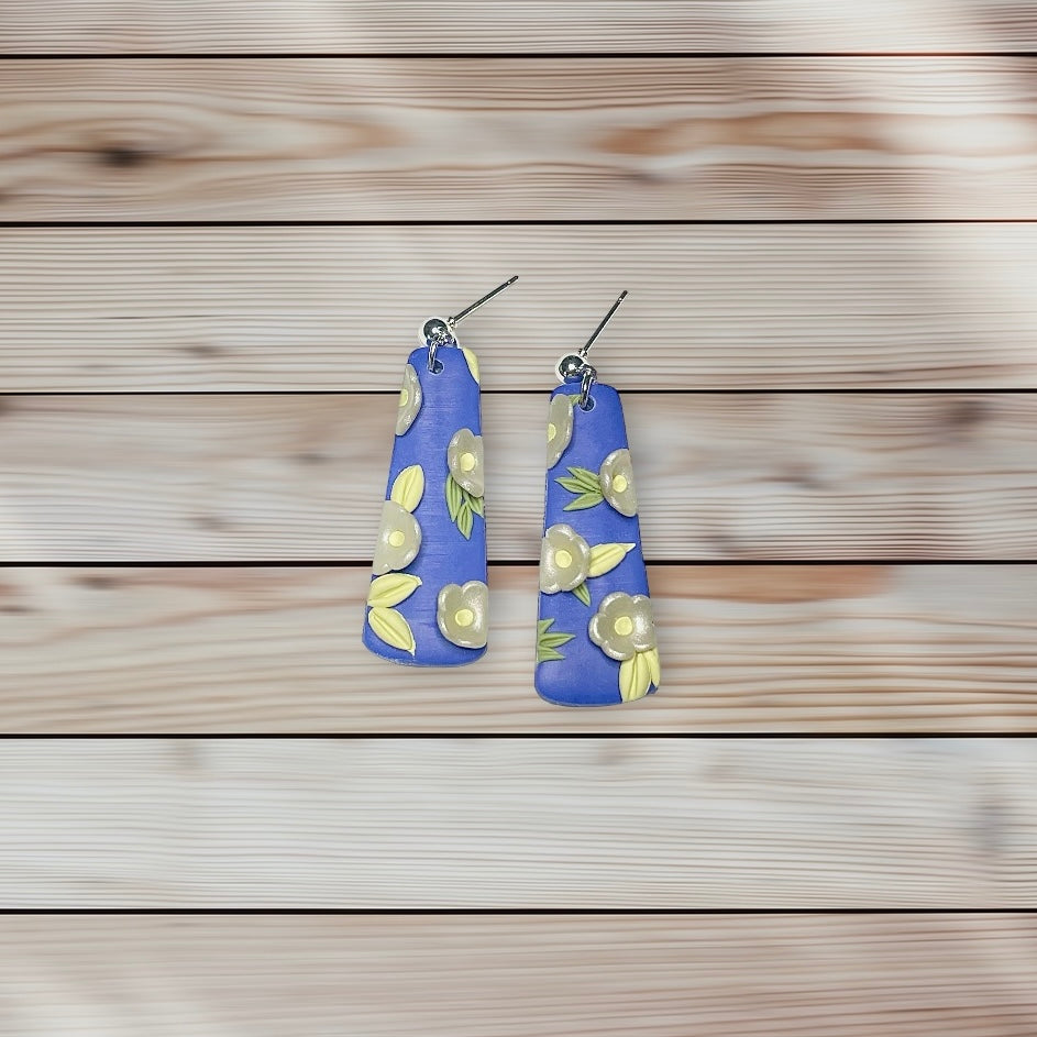 Blue Floral Dangles