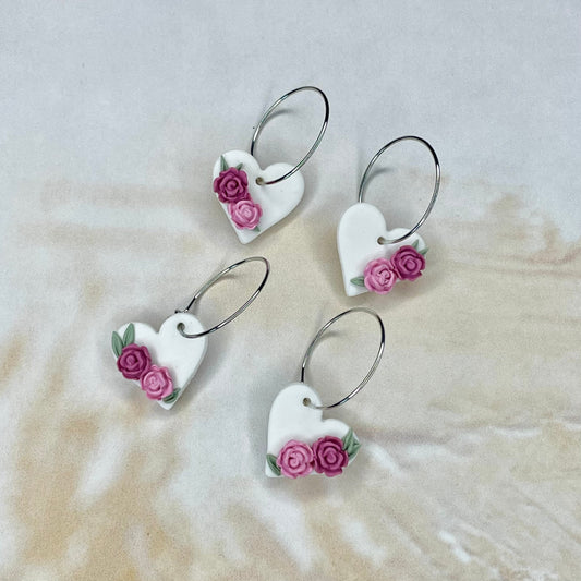 Blushing Pink Floral Hoops